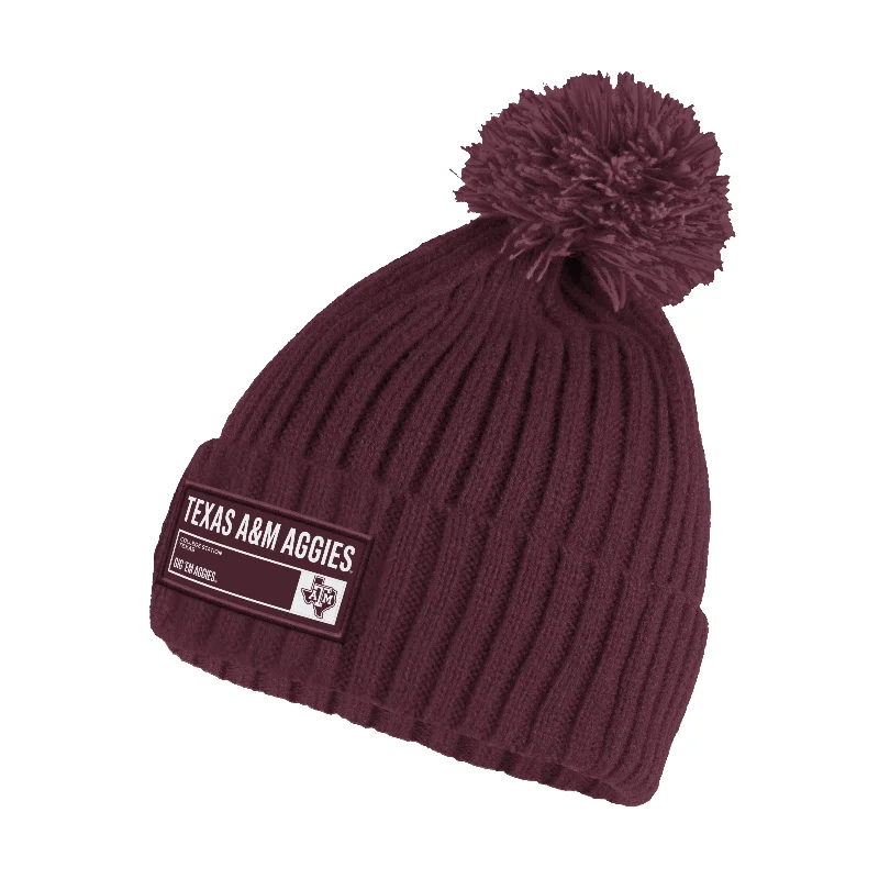 Texas A&M Beanie - Maroon Rib Texas A&M Aggies Pom