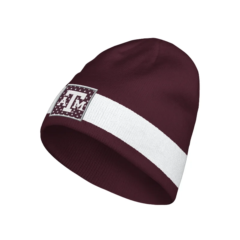 Texas A&M Beanie - Maroon w/ White Stripe