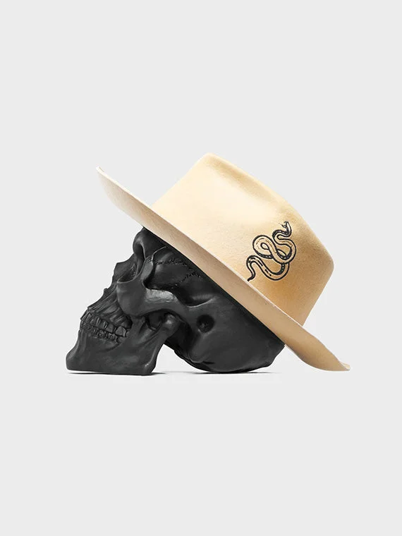 The Snake Fedora - Distressed White