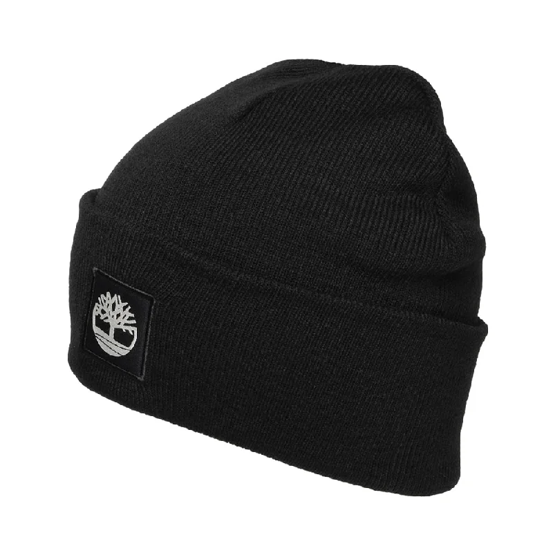 Timberland Hats Tonal Patch Cuffed Beanie Hat - Black