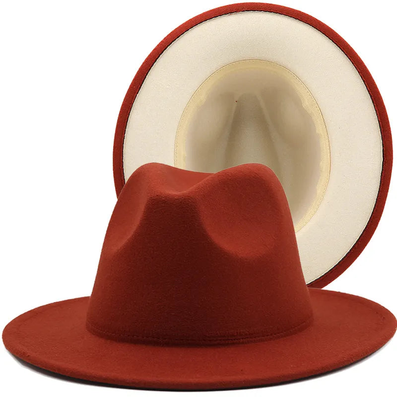 Fedora Hat Women Men Wide Brim Jazz Hat