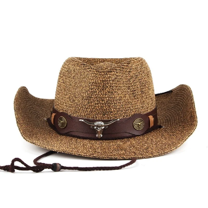 NEWBLOM Western cowboy straw hat