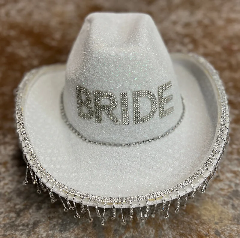 White Bride Glitter Cowboy Hat