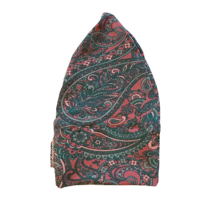 Women's Pastel Paisley Bold Beanies Cancer Comfy Hat