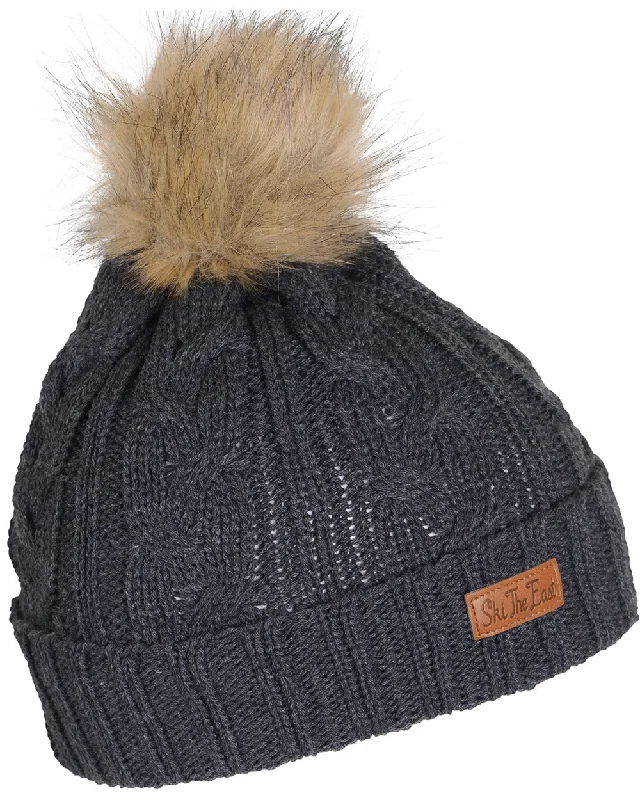 Women's Trapper Beanie - Charcoal