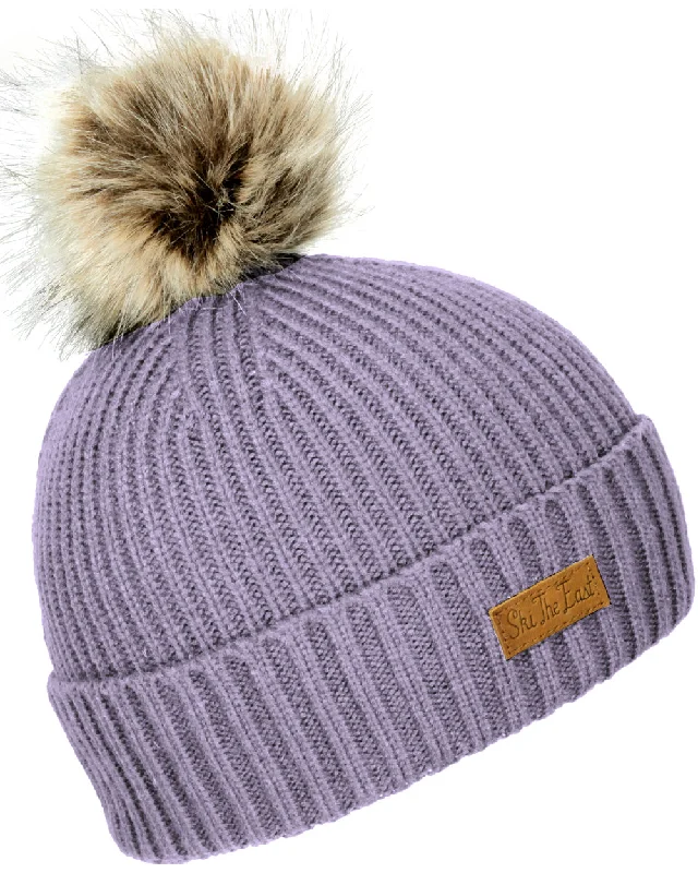 Women's Trapper Pom Beanie - Sunset